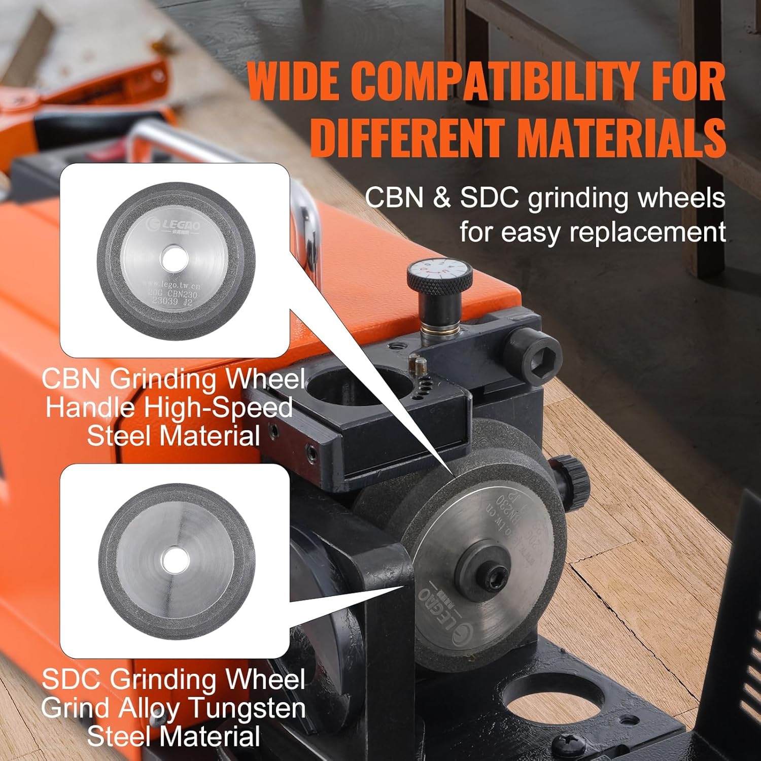 VEVOR Drill Sharpener, 3-20mm Drilling, Grinder, Lip Relief Angle and 95°-135° Point Angle, Adjustable Drill, Portable Grinder with 18 Collets, CBN & SDC Wheel