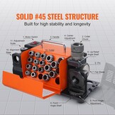 VEVOR Drill Sharpener, 3-20mm Drilling, Grinder, Lip Relief Angle and 95°-135° Point Angle, Adjustable Drill, Portable Grinder with 18 Collets, CBN & SDC Wheel
