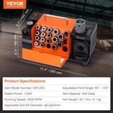 VEVOR Drill Sharpener, 3-20mm Drilling, Grinder, Lip Relief Angle and 95°-135° Point Angle, Adjustable Drill, Portable Grinder with 18 Collets, CBN & SDC Wheel