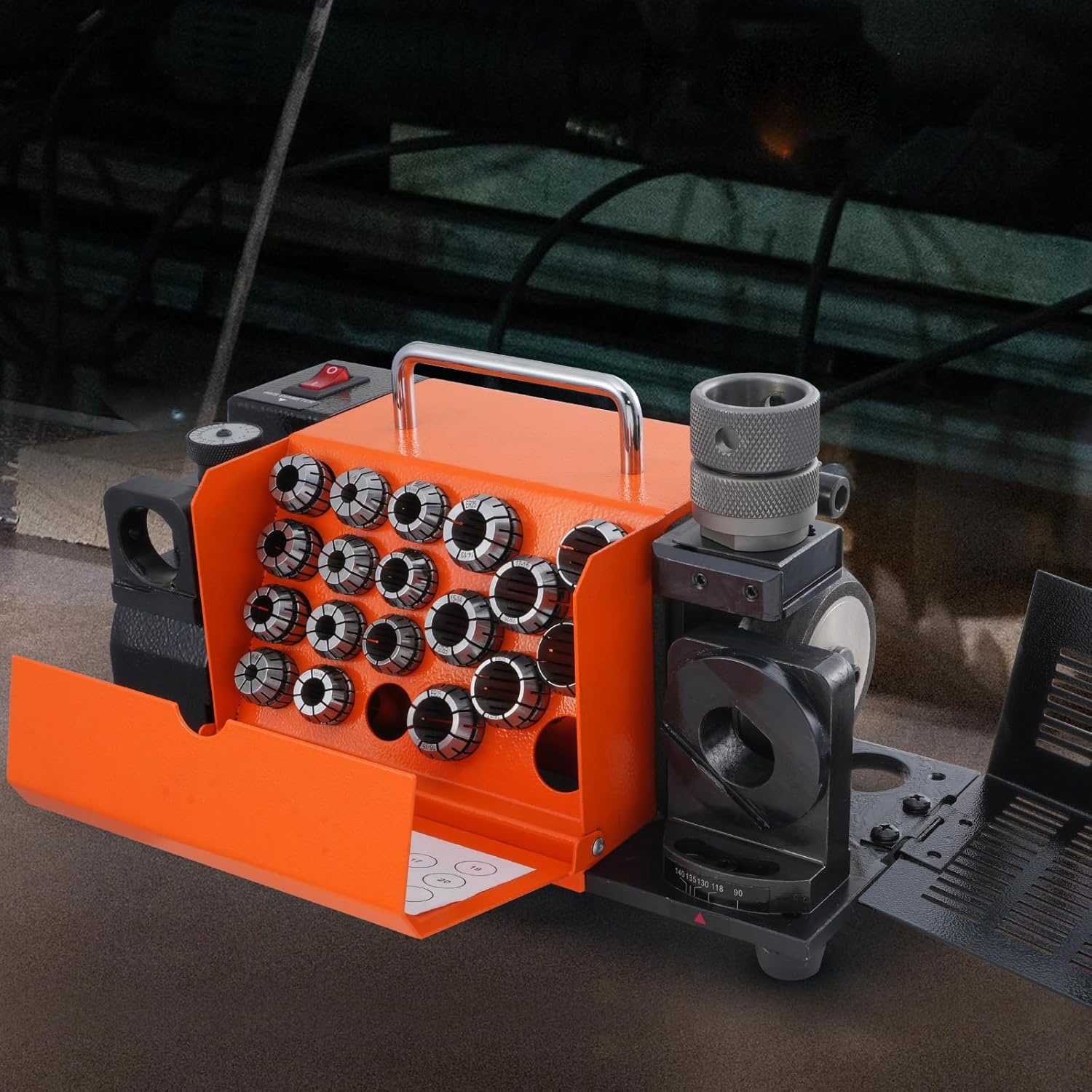 VEVOR Drill Sharpener, 3-20mm Drilling, Grinder, Lip Relief Angle and 95°-135° Point Angle, Adjustable Drill, Portable Grinder with 18 Collets, CBN & SDC Wheel