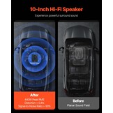 VEVOR Actieve Auto Subwoofer 10 inch 440W - Zwarte Slanke Onderbouw Subwoofer met Ingebouwde Versterker