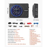 VEVOR Actieve Auto Subwoofer 10 inch 440W - Zwarte Slanke Onderbouw Subwoofer met Ingebouwde Versterker
