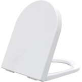 SAMODRA Premium toiletdeksel D-vorm, wc-bril met softclosemechanisme, wit wc-deksel met quick-release-functie en softclose, toiletbril met verstelbare scharnieren, wc-bril van duroplast