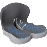 Orthopedisch zitkussen met rugleuning, zijdelingse ondersteuning en comfort, zitkussen voor bureaustoel en auto, ergonomisch, zitkussen, stuitbeenkussen, stoelkussen, zitring voor stuitbeenontlasting