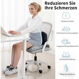 Orthopedisch zitkussen met rugleuning, zijdelingse ondersteuning en comfort, zitkussen voor bureaustoel en auto, ergonomisch, zitkussen, stuitbeenkussen, stoelkussen, zitring voor stuitbeenontlasting