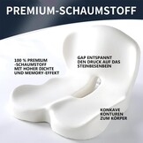 Orthopedisch zitkussen met rugleuning, zijdelingse ondersteuning en comfort, zitkussen voor bureaustoel en auto, ergonomisch, zitkussen, stuitbeenkussen, stoelkussen, zitring voor stuitbeenontlasting