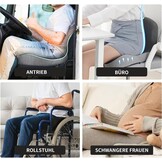 Orthopedisch zitkussen met rugleuning, zijdelingse ondersteuning en comfort, zitkussen voor bureaustoel en auto, ergonomisch, zitkussen, stuitbeenkussen, stoelkussen, zitring voor stuitbeenontlasting