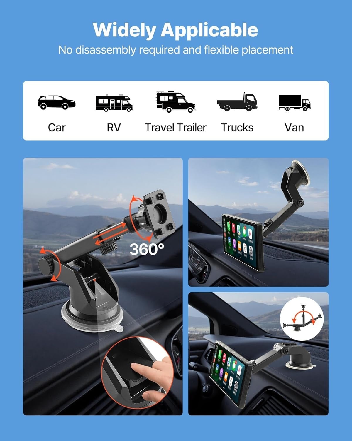 Draagbaar CarPlay Scherm 10" - Apple CarPlay & Android Auto met Korting!