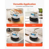 VEVOR Euro Coin Sorting Machine Calculator for Counting Coins for 8 Types of Euro Coins, Storage Capacity 850 Pieces, with LCD Display, 5 Tubes and Cash Boxes, Transaction