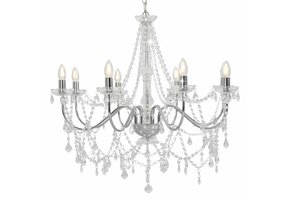 Zilverkleurige Kroonluchter met Kralen - 30% Korting