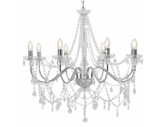 Zilverkleurige Kroonluchter met Kralen - 30% Korting