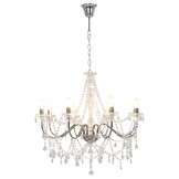 Zilverkleurige Kroonluchter met Kralen - 30% Korting