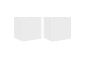 TV-wandmeubelen met LED-verlichting (2 stuks) - Wit - 40% Korting!