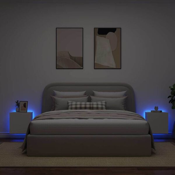 2x Wit TV-meubel met LED 40,5x35x40cm - 34% Korting
