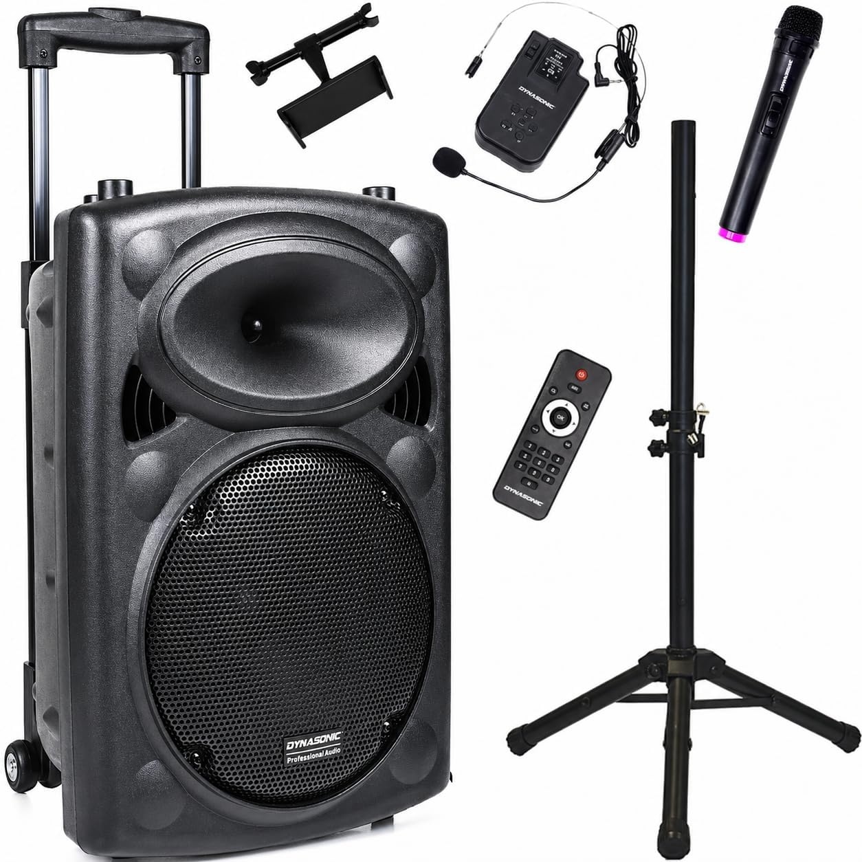 Draagbare Bluetooth Luidspreker DYNAPRO 12 | 700W | incl. Karaoke Microfoons & Statief