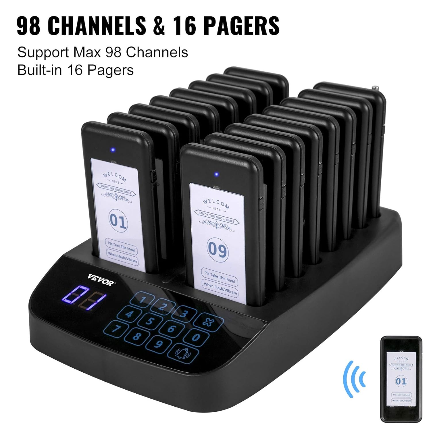 Draadloos Pagersysteem Restaurant (16x Pager) - 34% Korting