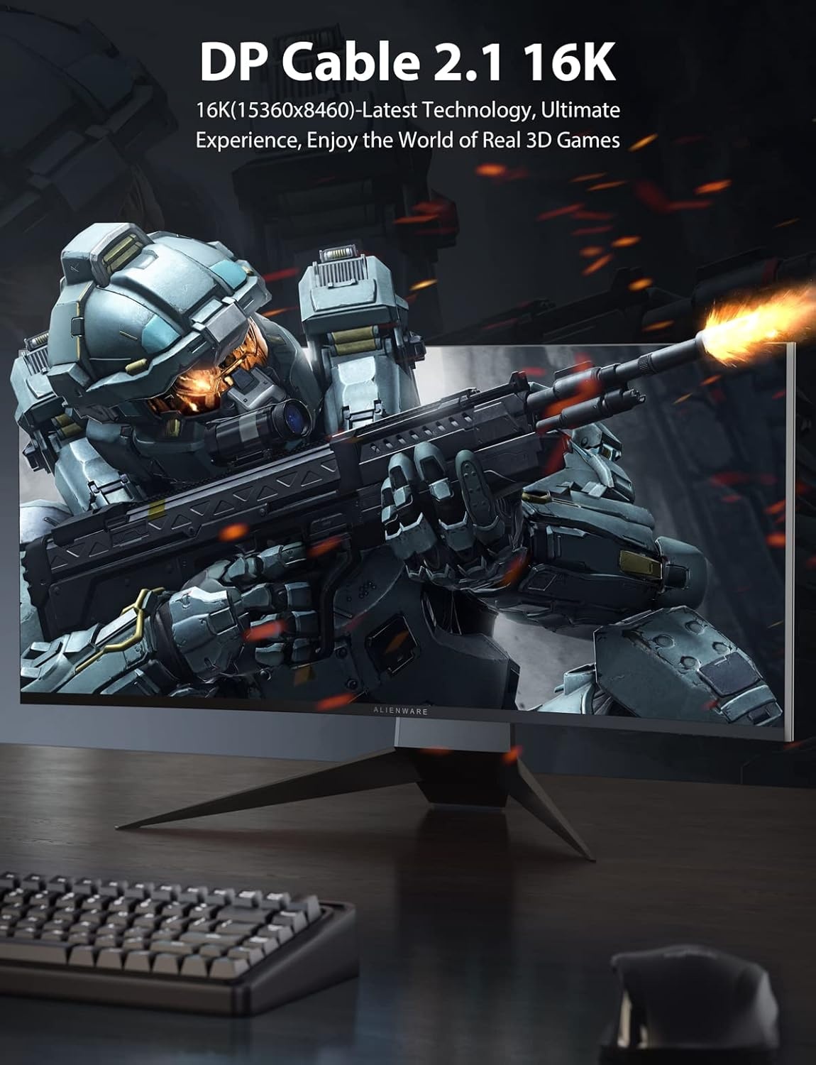 DisplayPort 2.1 Kabel 80Gbps - 16K @60Hz - 28% Korting
