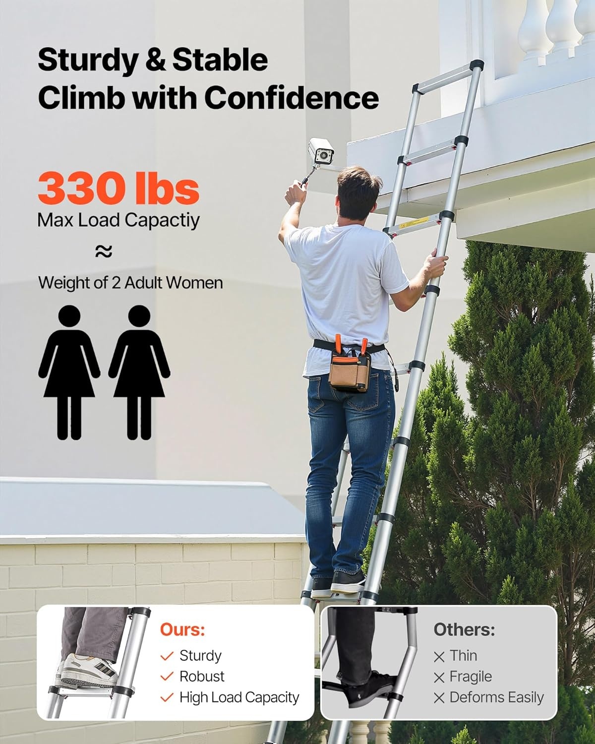 Uitschuifbare Telescoopladder 3.8m Aluminium (54% Korting!)