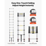 Uitschuifbare Telescoopladder 3.8m Aluminium (54% Korting!)