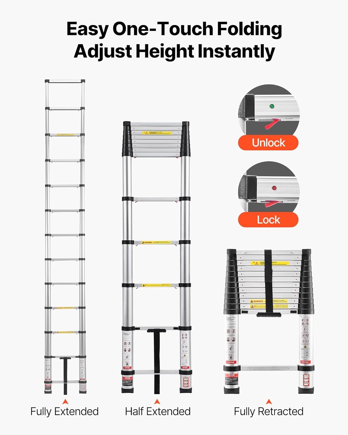 Uitschuifbare Telescoopladder 3.8m Aluminium (54% Korting!)