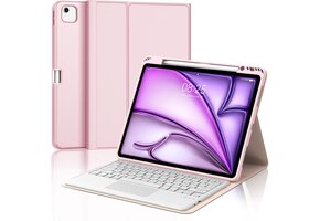 Roze iPad Air 13" (M2) Toetsenbordhoes met Touchpad & Spaans Toetsenbord - 57% Korting