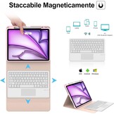 Toetsenbordhoes iPad Air 13" M2 2024 met Touchpad - Spaans - Roze - 27% Korting