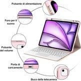Toetsenbordhoes iPad Air 13" M2 2024 met Touchpad - Spaans - Roze - 27% Korting