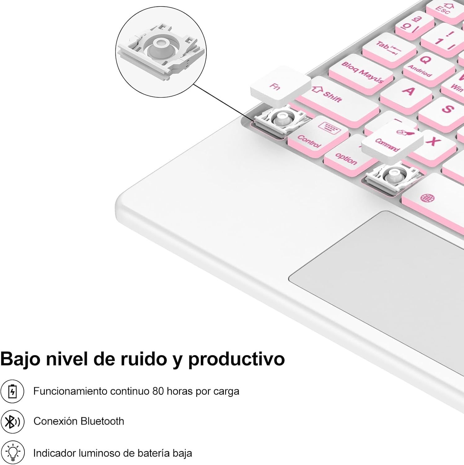 Toetsenbordhoes met Touchpad voor iPad Air 11 (M2) - Spaans - Roze - 27% Korting