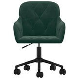 Draaibare Kantoorstoel Fluweel Donkergroen - 34% Korting