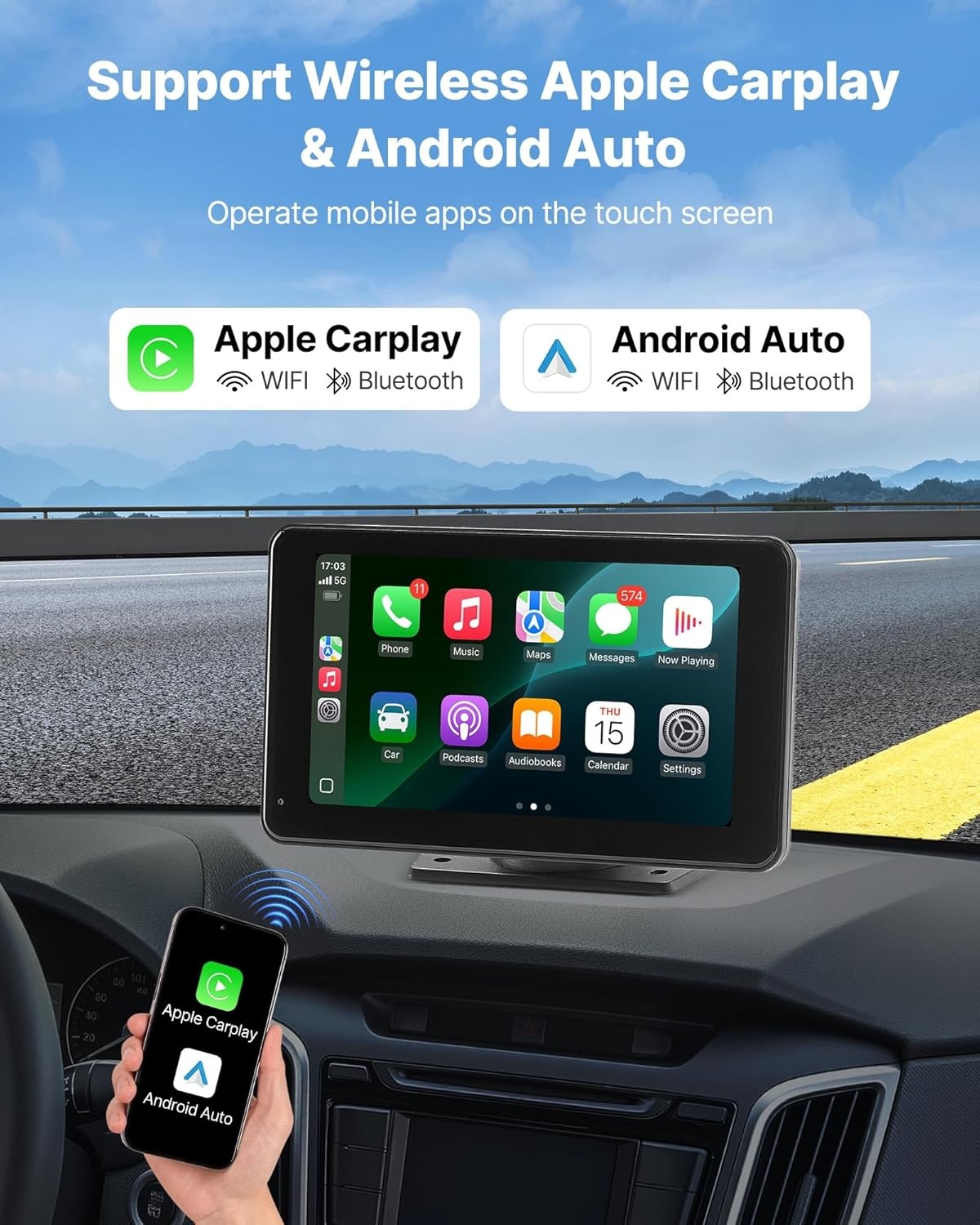Autoradio met 7" HD Touchscreen: Apple CarPlay & Android Auto - 33% Korting!
