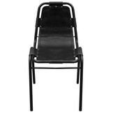 VidaXL Eetkamerstoelen: 2x Zwart Echt Leer, Industrieel Design