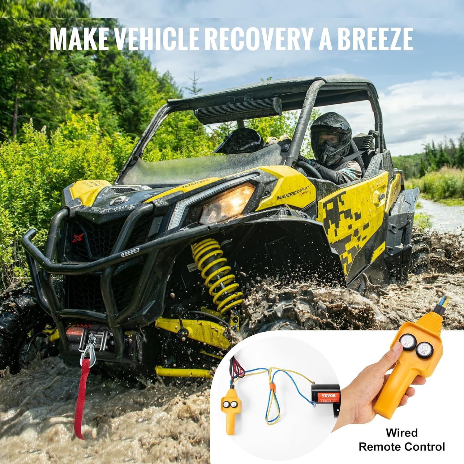 Elektrische Lier ATV/UTV Off-road - 907kg - 12V - 59% Korting