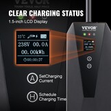 Draagbare EV Lader Type 2 3.68kW 16A 8.6m Zwart IP66 TUV - 30% Korting!