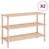 vidaXL Schoenenrekken Massief Vurenhout - 2 Stuks - 29% Korting!