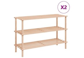 vidaXL Schoenenrekken Massief Vurenhout - 2 Stuks - 29% Korting!