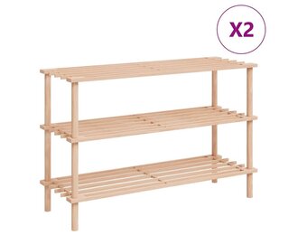vidaXL Schoenenrekken Massief Vurenhout - 2 Stuks - 29% Korting!