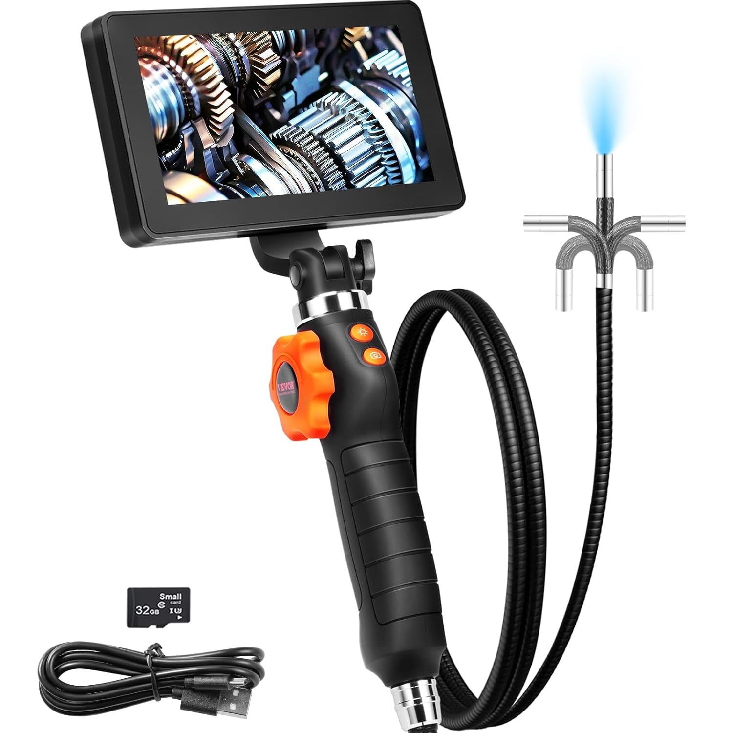 Inspectiecamera HD 1080p, 5" Scherm, 180° Flexibele Lens, 30% Korting!
