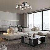 Sputnik Plafondlamp 8-lichts Kristal Zwart Goud - 85% Korting