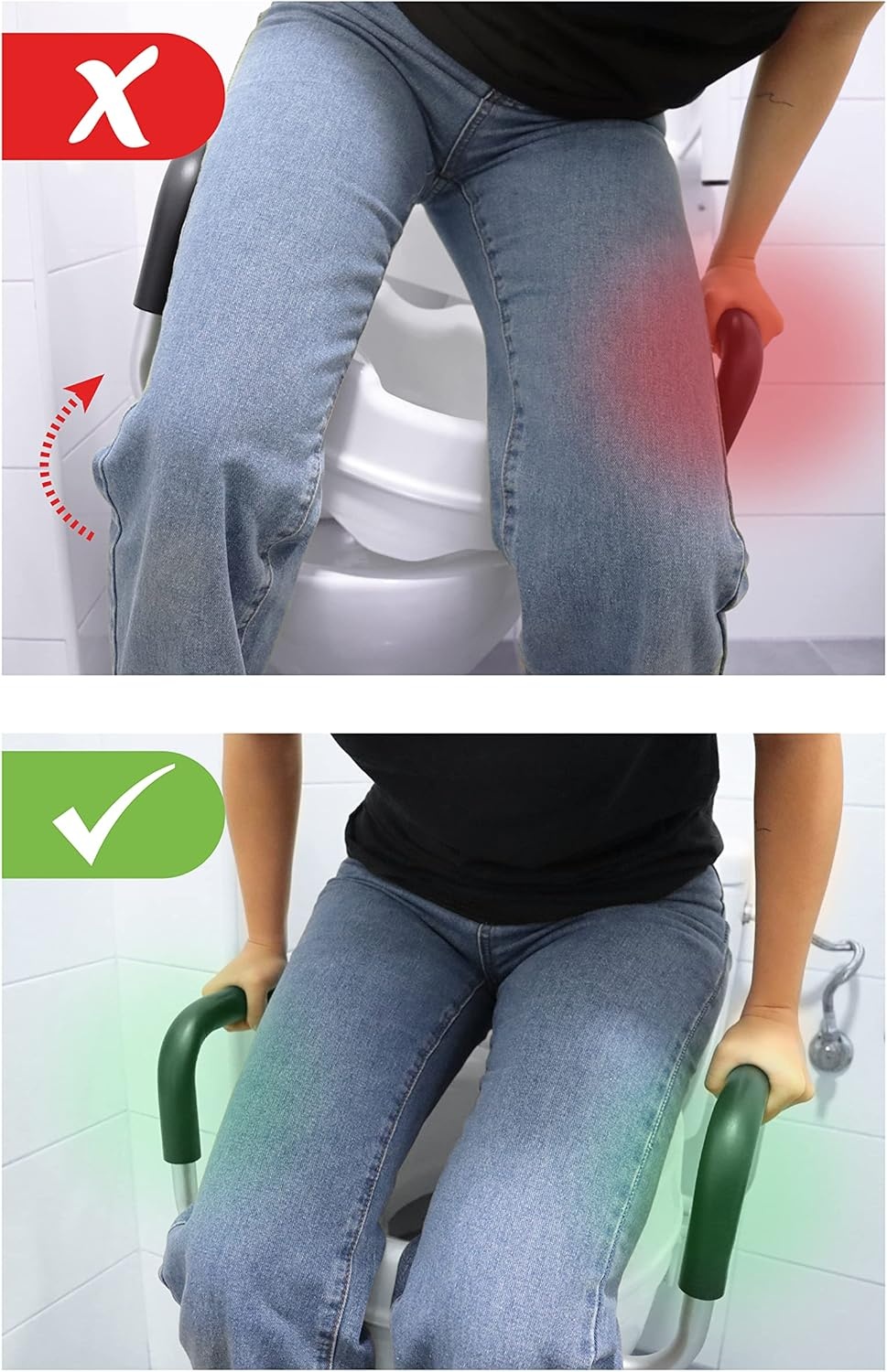 Toiletverhoger 10 cm met Armleuningen & Deksel - Wit (34% Korting!)