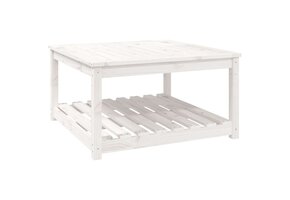 vidaXL Tuintafel Grenenhout Wit 82,5x82,5x45 cm - 54% Korting