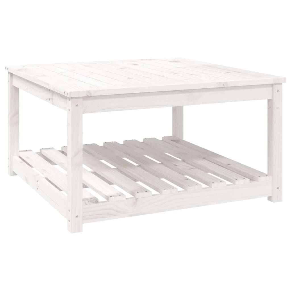 vidaXL Tuintafel Grenenhout Wit 82,5x82,5x45 cm - 54% Korting