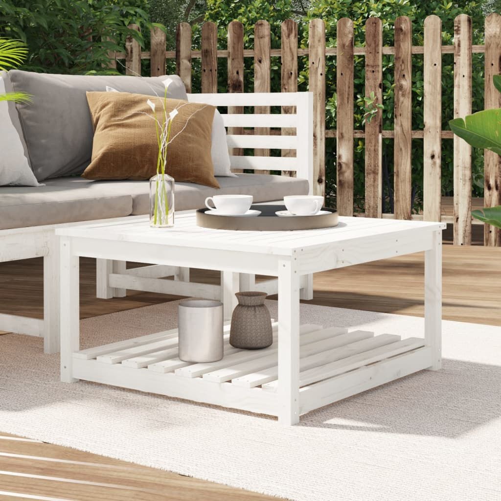 vidaXL Tuintafel Grenenhout Wit 82,5x82,5x45 cm - 54% Korting