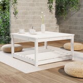 vidaXL Tuintafel Grenenhout Wit 82,5x82,5x45 cm - 54% Korting