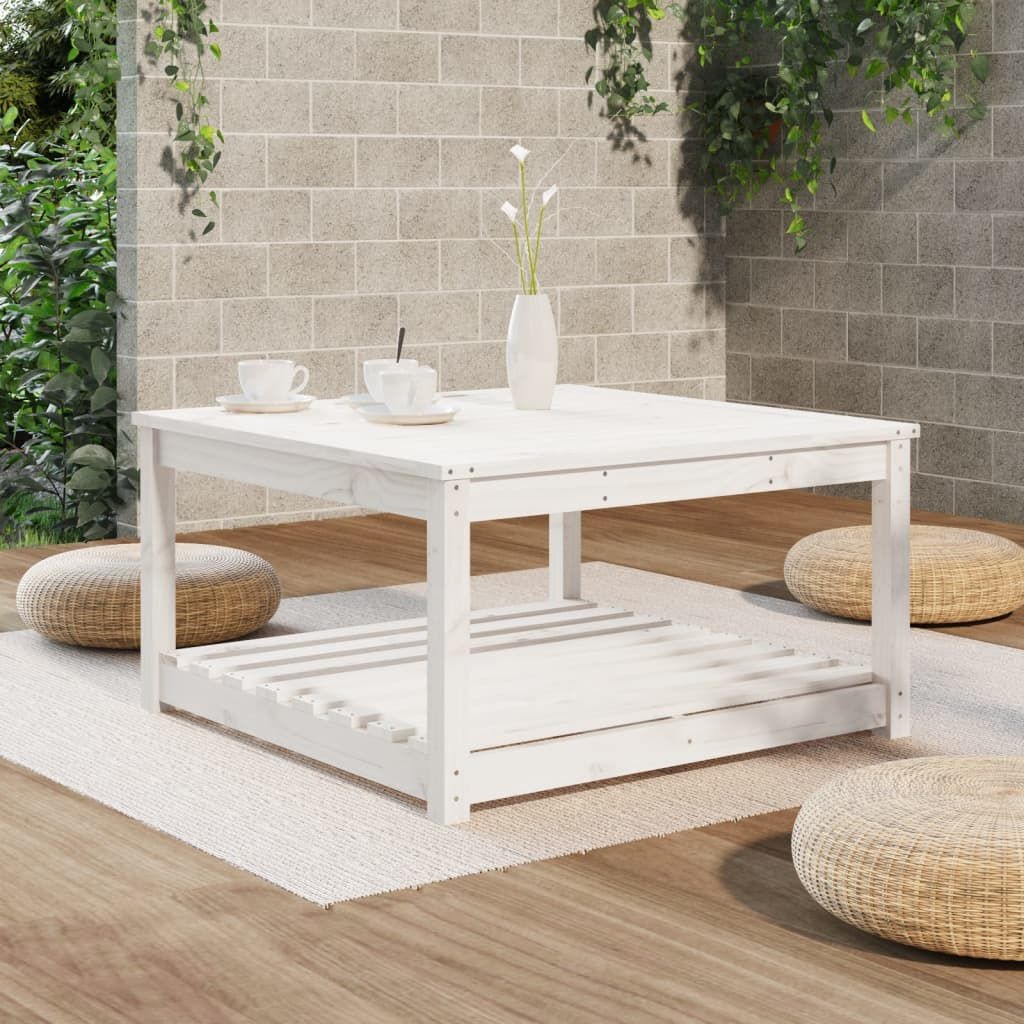 vidaXL Tuintafel Grenenhout Wit 82,5x82,5x45 cm - 54% Korting
