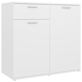 VidaXL Dressoir Wit Bewerkt Hout 80x36x75cm - 54% Korting!