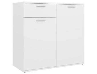 VidaXL Dressoir Wit Bewerkt Hout 80x36x75cm - 54% Korting!