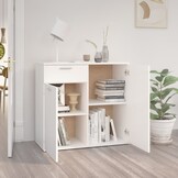 VidaXL Dressoir Wit Bewerkt Hout 80x36x75cm - 54% Korting!