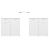 VidaXL Dressoir Wit Bewerkt Hout 80x36x75cm - 54% Korting!
