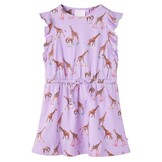 Lila Kinderjurk met Ruches en Giraffenprint - Maat 128 (7-8 jaar) - 29% Korting!