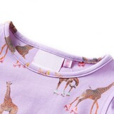 Lila Kinderjurk met Ruches en Giraffenprint - Maat 128 (7-8 jaar) - 29% Korting!